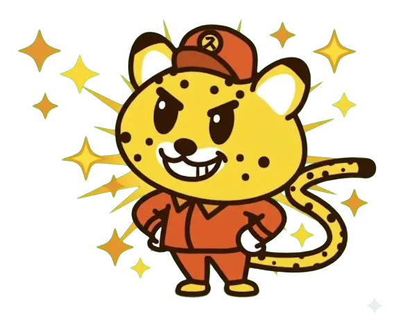自信満々に立つスマートのキャラクター