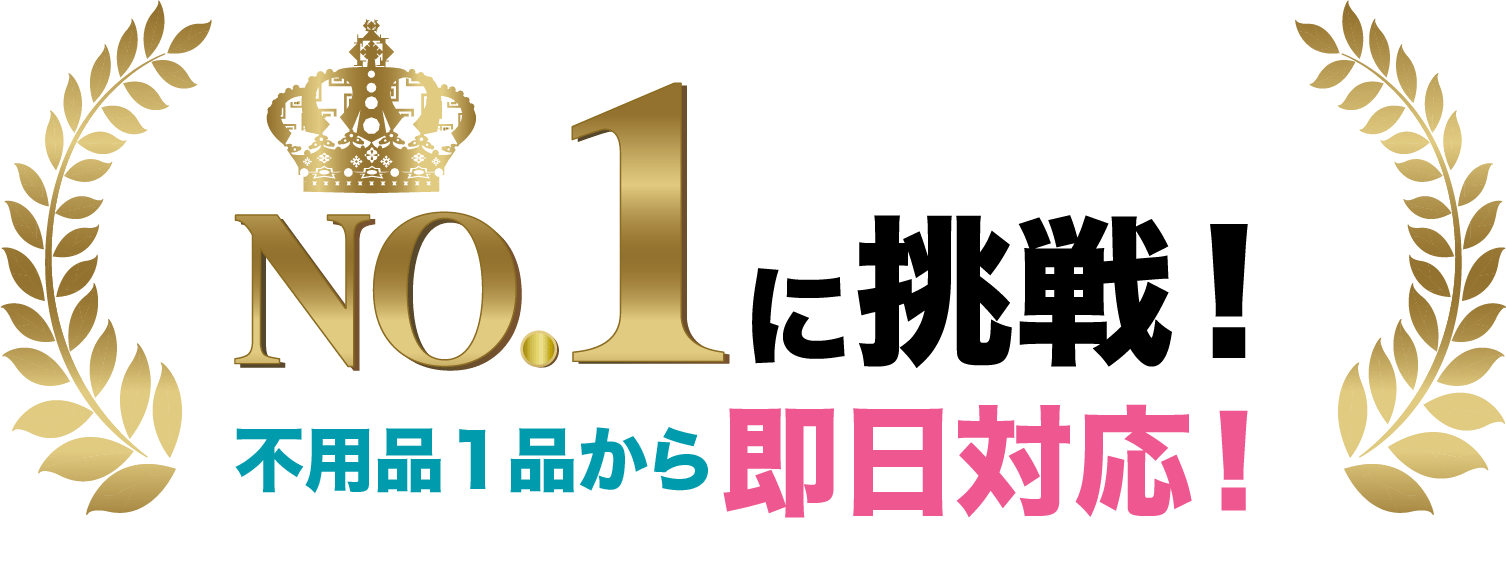 NO.1に挑戦！不用品1品から即日対応！